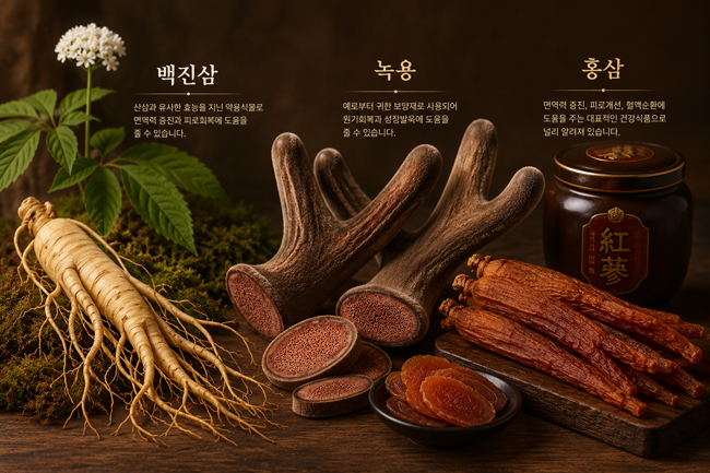 백진삼 녹용 홍삼